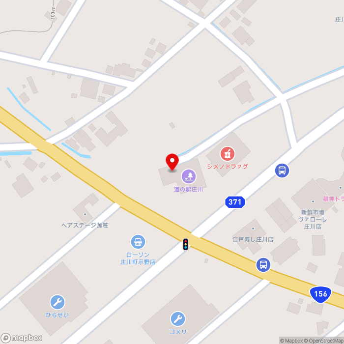 道の駅庄川の地図（zoom17）富山県砺波市庄川町示野437