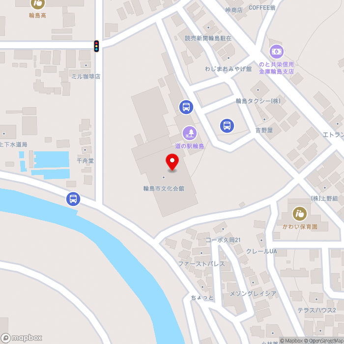 道の駅輪島の地図（zoom17）石川県輪島市河井町20部1-131
