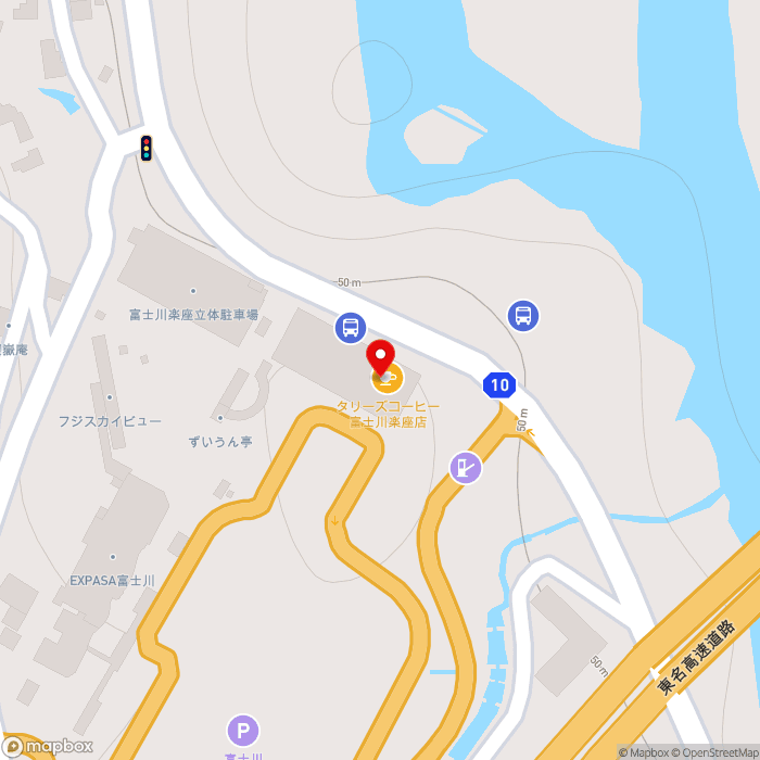 道の駅富士川楽座の地図（zoom17）静岡県富士市岩渕1488-1