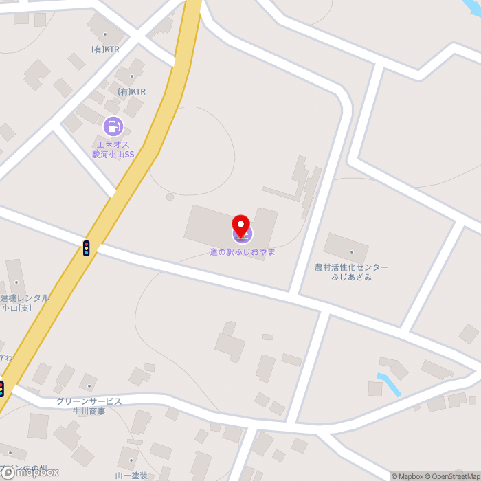 道の駅ふじおやまの地図（zoom17）静岡県駿東郡小山町用沢72-2