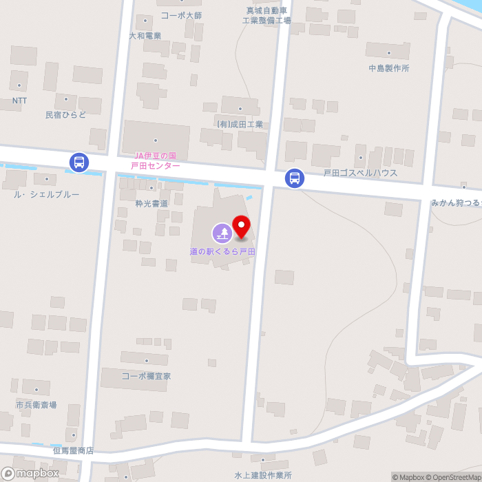 道の駅くるら戸田の地図（zoom17）静岡県沼津市戸田1294番地の3