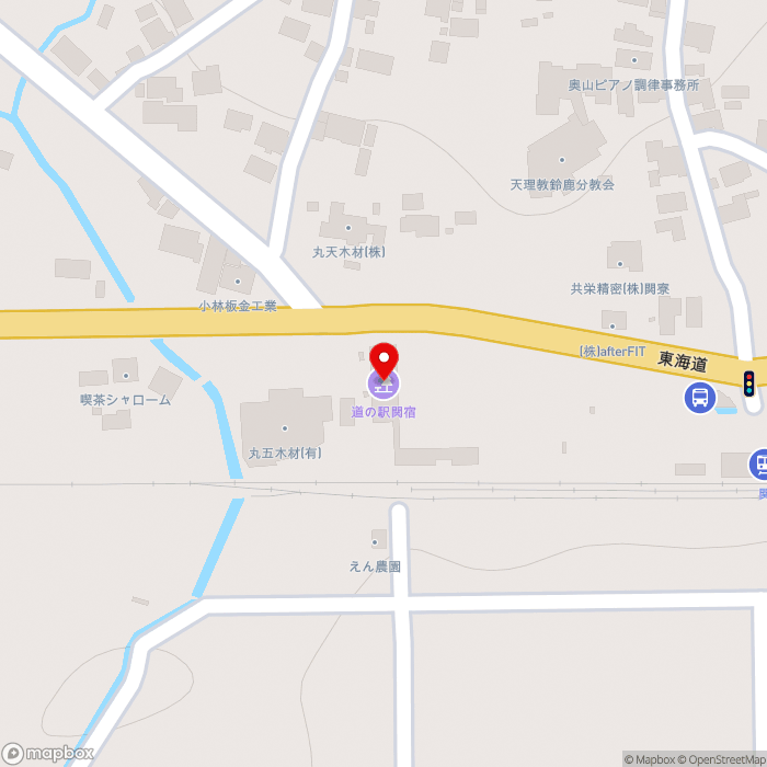道の駅関宿の地図（zoom17）三重県亀山市関町新所町674-8