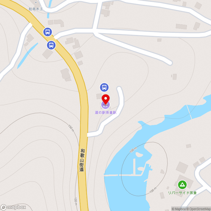 道の駅茶倉駅の地図（zoom17）三重県松阪市飯南町粥見452-1