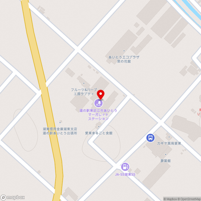 道の駅東近江市あいとうマーガレットステーションの地図（zoom17）滋賀県東近江市妹町184番地1