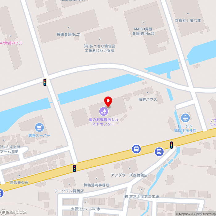 道の駅舞鶴港とれとれセンターの地図（zoom17）京都府舞鶴市下福井905