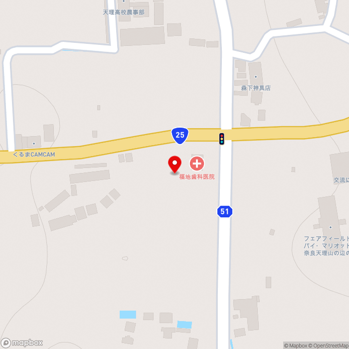 道の駅なら歴史芸術文化村の地図（zoom17）奈良県天理市杣之内町437-3