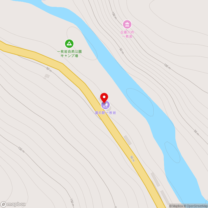 道の駅一枚岩の地図（zoom17）和歌山県東牟婁郡古座川町相瀬290番地の2