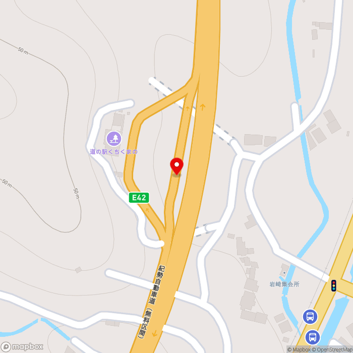 道の駅くちくまのの地図（zoom17）和歌山県西牟婁郡上富田町岩崎555-5