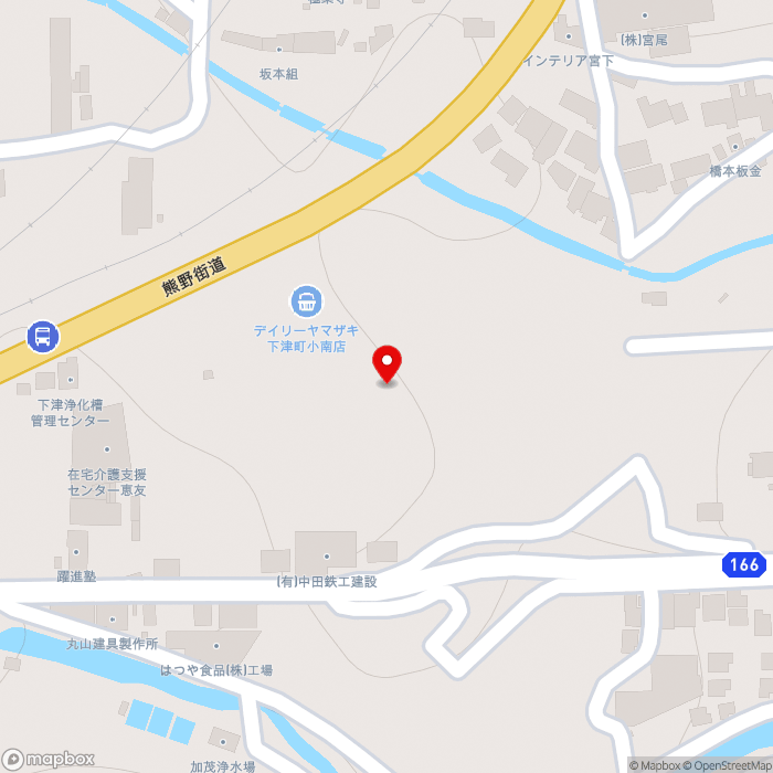 道の駅海南サクアスの地図（zoom17）和歌山県海南市下津町小南51番地1
