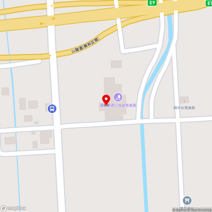 道の駅西いなば 気楽里の地図（zoom17）鳥取県鳥取市鹿野町岡木280-3