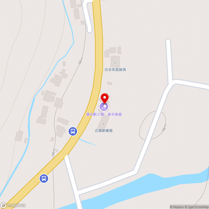 道の駅三朝・楽市楽座の地図（zoom17）鳥取県東伯郡三朝町大柿591
