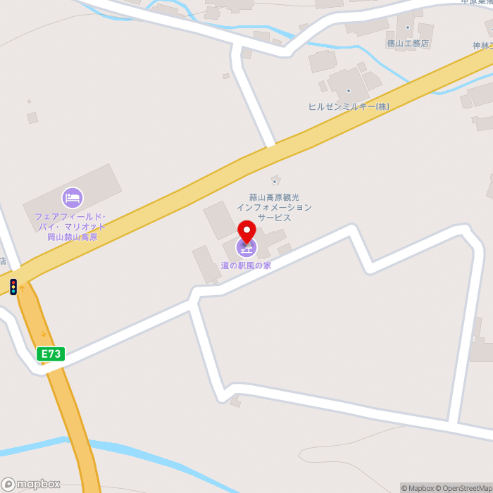道の駅風の家の地図（zoom17）岡山県真庭市蒜山上徳山1380-6