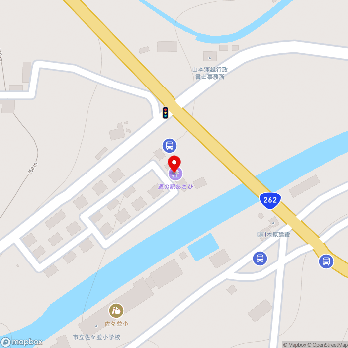 道の駅あさひの地図（zoom17）山口県萩市佐々並2476-1