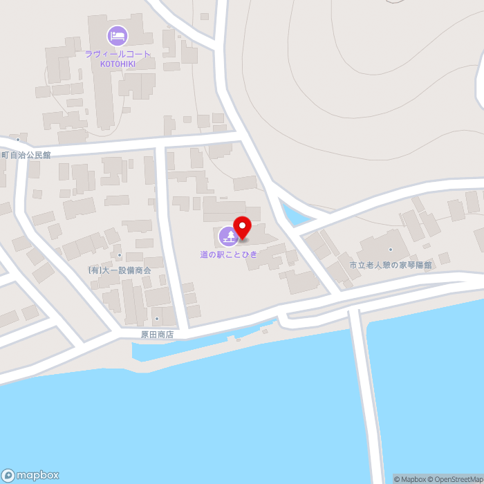 道の駅ことひきの地図（zoom17）香川県観音寺市有明町3-37