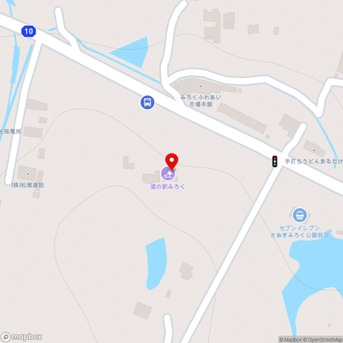 道の駅みろくの地図（zoom17）香川県さぬき市大川町富田中3298-1
