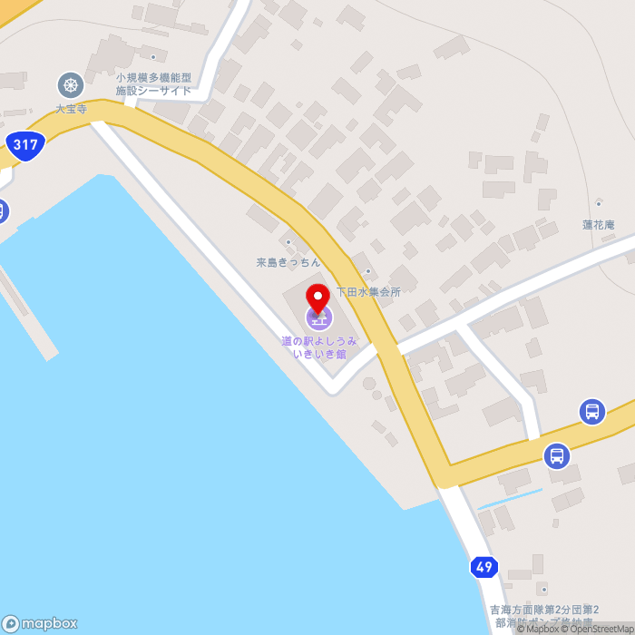 道の駅よしうみいきいき館の地図（zoom17）愛媛県今治市吉海町名4520-2