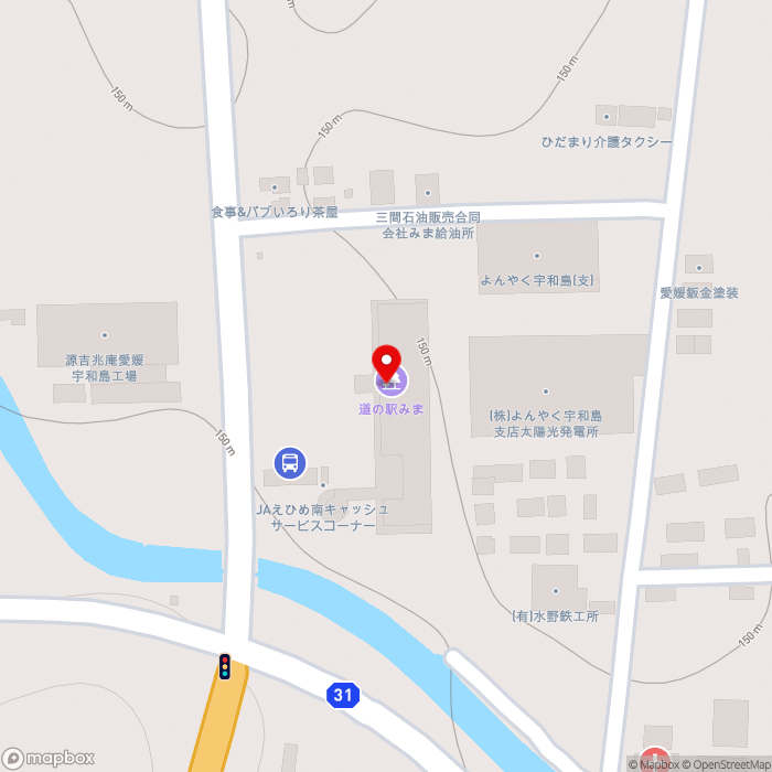 道の駅みまの地図（zoom17）愛媛県宇和島市三間町務田180-1