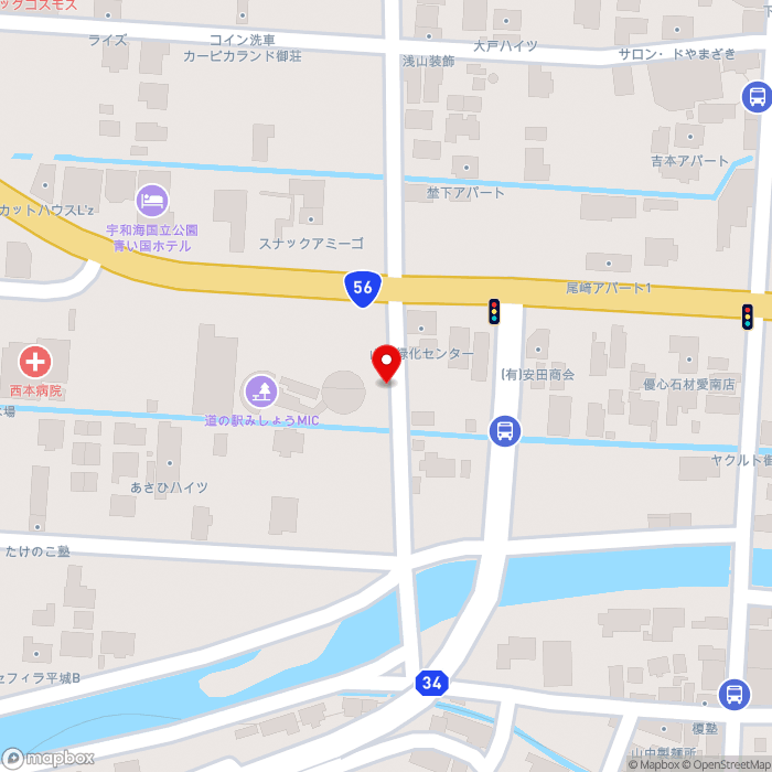 道の駅みしょうＭＩＣの地図（zoom17）愛媛県南宇和郡愛南町御荘平城4296-1