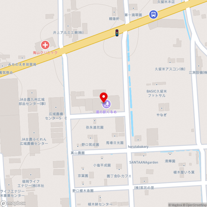 道の駅くるめの地図（zoom17）福岡県久留米市善導寺町木塚221-33