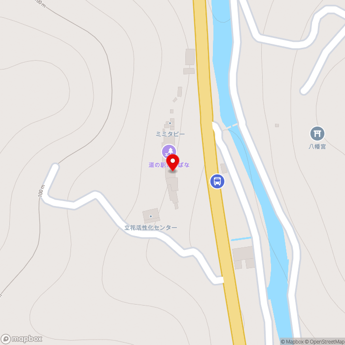 道の駅たちばなの地図（zoom17）福岡県八女市立花町下辺春315-1