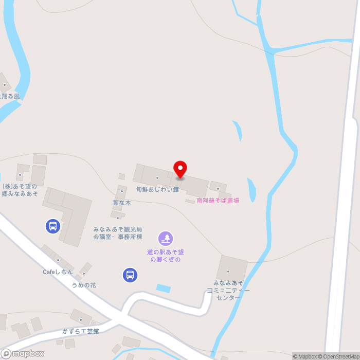 道の駅あそ望の郷くぎのの地図（zoom17）熊本県阿蘇郡南阿蘇村久石2807