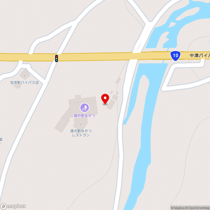 道の駅なかつの地図（zoom17）大分県中津市大字加来814番地
