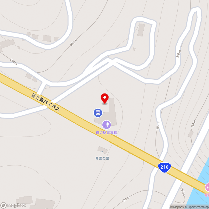 道の駅青雲橋の地図（zoom17）宮崎県西臼杵郡日之影町七折8705-12