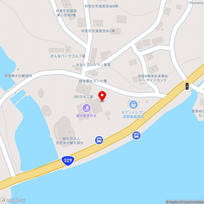 道の駅ぎのざの地図（zoom17）沖縄県国頭郡宜野座村漢那1633