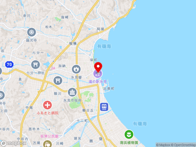 富山県の道の駅氷見の地図