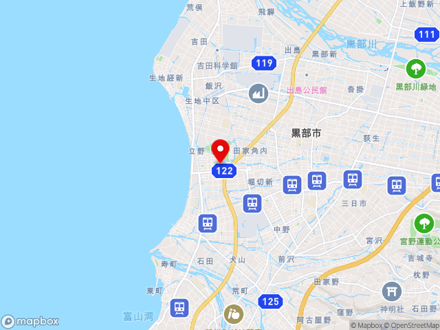 富山県の道の駅KOKOくろべの地図