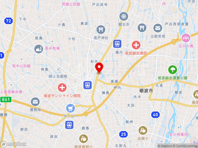 富山県の道の駅砺波の地図