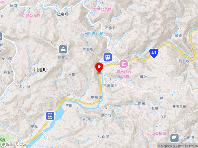 岐阜県の道の駅ロック・ガーデン　ひちそうの地図