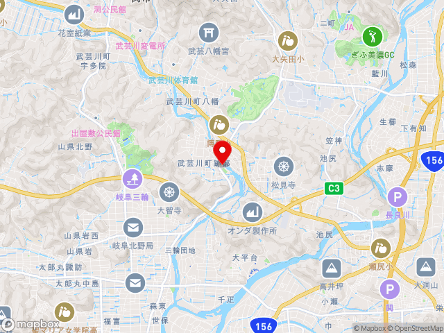 岐阜県の道の駅むげ川の地図