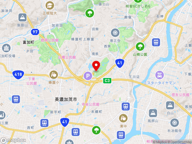 県道平成記念公園線沿いの道の駅 みのかもの地図