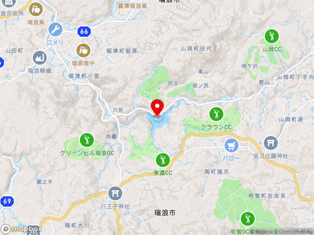 岐阜県の道の駅 おばあちゃん市・山岡の地図