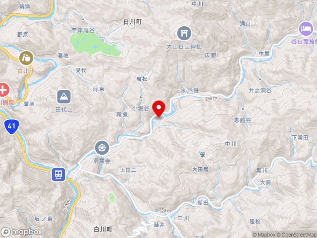 岐阜県の道の駅 清流白川　クオーレの里の地図