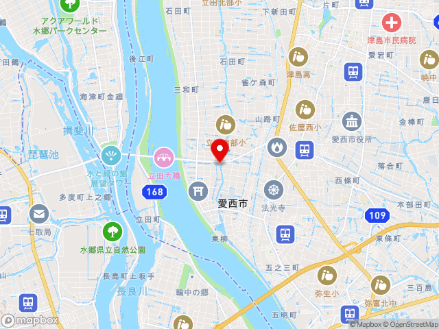 愛知県の道の駅立田ふれあいの里の地図