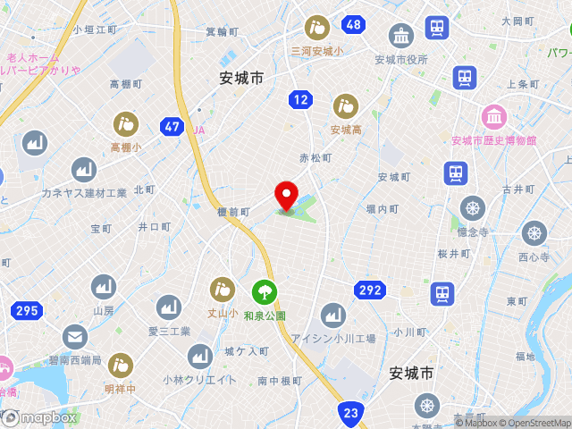 愛知県の道の駅デンパーク安城の地図