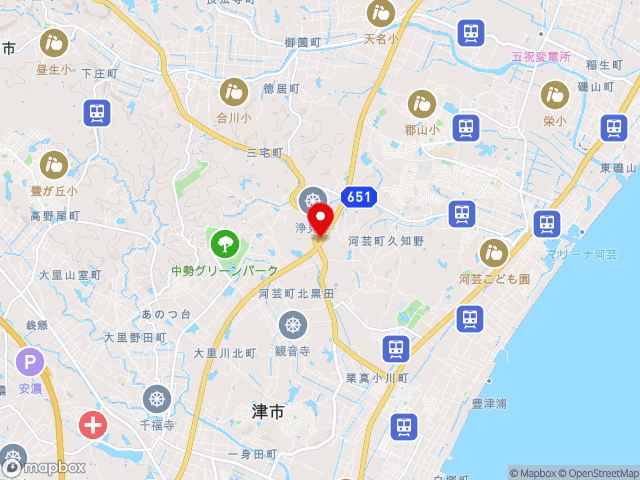 三重県の道の駅津かわげの地図
