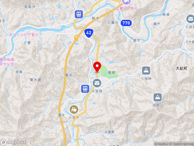 三重県の道の駅 奥伊勢木つつ木館の地図