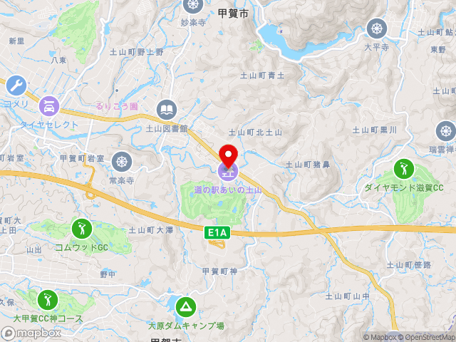 滋賀県の道の駅あいの土山の地図