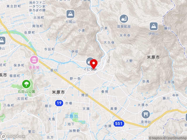 滋賀県の道の駅伊吹の里の地図