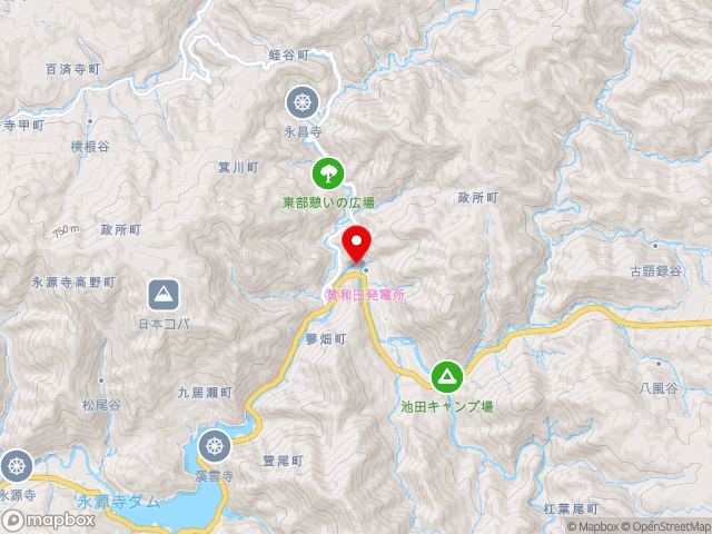 滋賀県の道の駅奥永源寺 渓流の里の地図