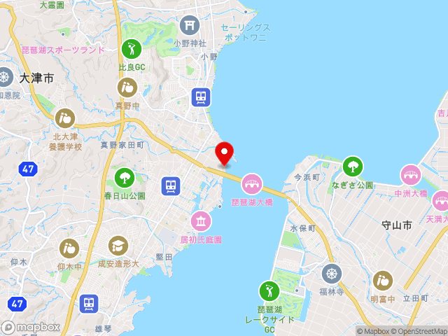 滋賀県の道の駅びわ湖大橋米プラザの地図