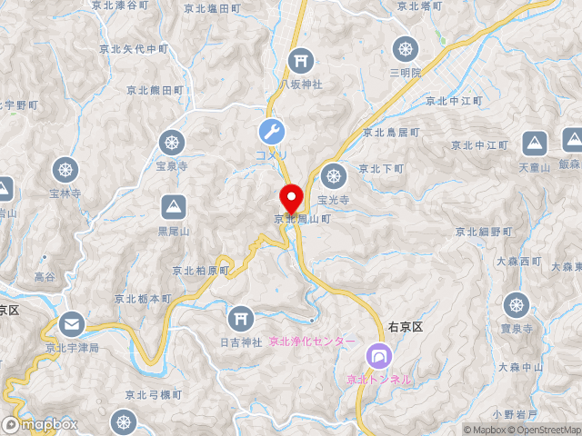 京都府の道の駅 ウッディー京北の地図