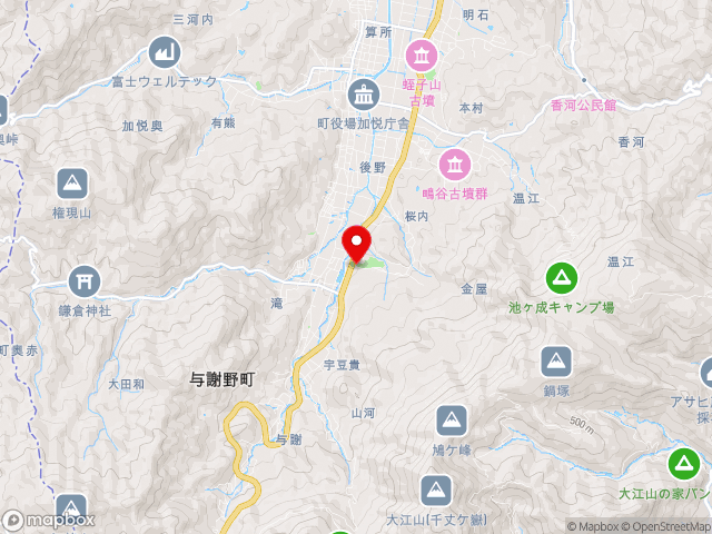 京都府の道の駅シルクのまち　かやの地図