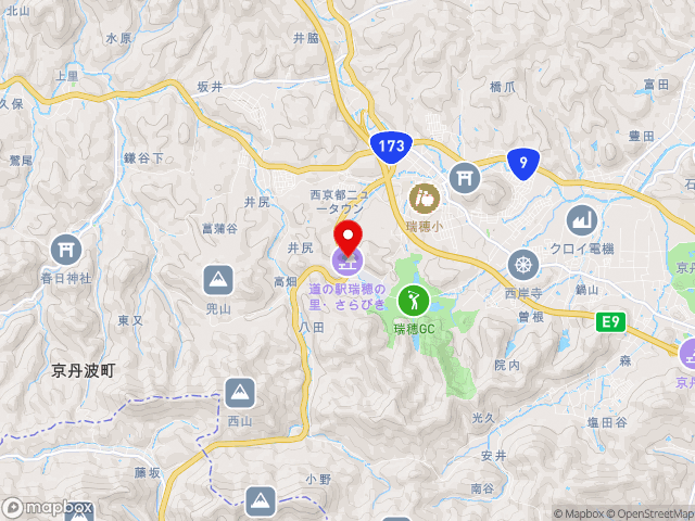京都府の道の駅 瑞穂の里・さらびきの地図