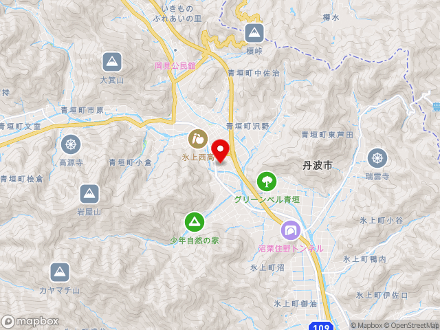 兵庫県の道の駅あおがきの地図