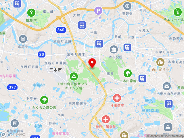 兵庫県の道の駅みきの地図