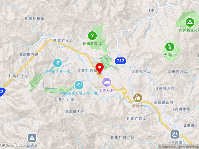 兵庫県の道の駅神鍋高原の地図